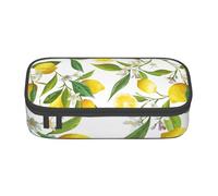 Longzehao Fresh Tropical Lemons Print Pencil Case Large Capacity Storage Pouch Holder Office Organizer box Makeup Bag