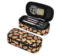 Longzehao Fun Food Hot Dogs Print Big Capacity Pencil Case Storage Organizer Makeup Bag Office Stationery Pouch