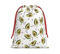 Longzehao Funny Cartoon Avocados Print Drawstring Gift Bags For Christmas,Holiday Gift Wrapping Bag Assorted Sizes