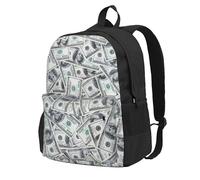 Longzehao Funny Dollar Money Print Casual Backpack for Men and Women,Large Capacity Travel Work Computer Backpacks