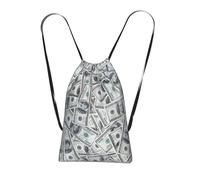 Longzehao Funny Dollar Money Print Drawstring Backpack,String Backpack Storage bag for Gym Traveling Sport Beach Swim