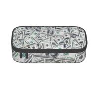 Longzehao Funny Dollar Money Print Pencil Case Large Capacity Storage Pouch Holder Office Organizer box Makeup Bag