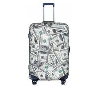 Longzehao Funny Dollar Money Print Travel Luggage Cover,Elastic Suitcase Cover Protector Fit 18-32 Inch Luggage, White, M