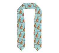 LONGZEHAO Funny for Kangaroo Zoo Print Graduation Stole,Graduation shawl ribbon sash Honor Commencements Stole Class Scarf, Flattened, One size