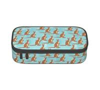 Longzehao Funny for Kangaroo Zoo Print Pencil Case Large Capacity Storage Pouch Holder Office Organizer box Makeup Bag