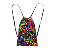 Longzehao Gay Pride Rainbow Print Drawstring Backpack,String Backpack Storage bag for Gym Traveling Sport Beach Swim