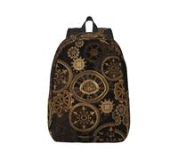 Longzehao Gears Clock Bronze Century Print Canvas Fashion Backpack,Casual Lightweight Sport Rucksack Travel Multipurpose Bag, Black, S, Maya Bay Short Sleeve Classic Fit Shirt