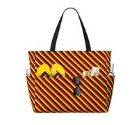 Longzehao german flag Print Large Beach Bag Women Waterproofes Foldable Zipper Totes Bag for Travel Vacation