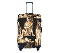 Longzehao German shepherd dog Print Travel Luggage Cover,Elastic Suitcase Cover Protector Fit 18-32 Inch Luggage, White, M