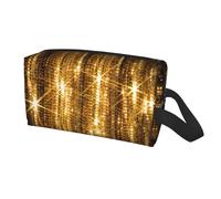 Longzehao Gold Sequin Sparkle Print Travel Storage Bag for men women,Portable Toiletry Bag Large Capacity Organizer