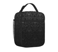 Longzehao gothic wallpaper skull Print Lunch bag for Men Women Durable Reusable Adults Lunch Box for Work Picnic Travel