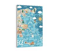 Longzehao Greece Map Print Building Blocks Puzzle Set,Building Block Puzzle Toy Game for Brain Development