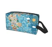 Longzehao Greece Map Print Travel Storage Bag for men women,Portable Toiletry Bag Large Capacity Organizer