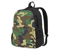 Longzehao Green Military Camo Print Casual Backpack for Men and Women,Large Capacity Travel Work Computer Backpacks