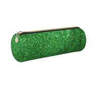Longzehao Green Sequin Sparkle Print Leather Pen Pouch Storage case Makeup Bag Office Stationerys Markers Case.