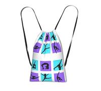 Longzehao Gymnastics Game Print Drawstring Backpack,String Backpack Storage bag for Gym Traveling Sport Beach Swim