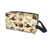 Longzehao Hairy Ferret Print Travel Storage Bag for men women,Portable Toiletry Bag Large Capacity Organizer