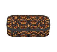 Longzehao Heaps of Orange Monarch Butterflies Print Pencil Case Large Capacity Storage Pouch Holder Office Organizer box Makeup Bag