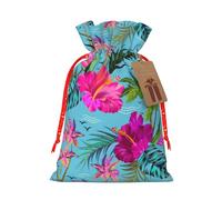 Longzehao Hello Hawaii Print Christmas Drawstring Gift Bags,Gift Wrapping Bag for Xmas Holiday Birthday Party