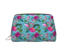 Longzehao Hello Hawaii Print Leather portable zipper makeup bag Cosmetic Pouch Toiletry Clutch Travel Organizer