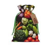 Longzehao Introduction of various vegetables Print Christmas Drawstring Gift Bags,Gift Wrapping Bag for Xmas Holiday Birthday Party
