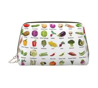 Longzehao Introduction of various vegetables Print Leather portable zipper makeup bag Cosmetic Pouch Toiletry Clutch Travel Organizer
