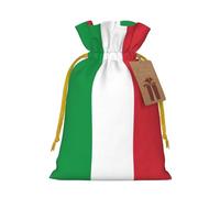 Longzehao Italian flag Print Christmas Drawstring Gift Bags,Gift Wrapping Bag for Xmas Holiday Birthday Party