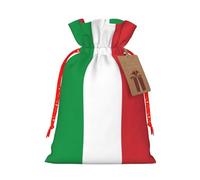 Longzehao italy flag Print Christmas Drawstring Gift Bags,Gift Wrapping Bag for Xmas Holiday Birthday Party