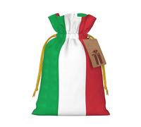 Longzehao italy flag Print Christmas Drawstring Gift Bags,Gift Wrapping Bag for Xmas Holiday Birthday Party