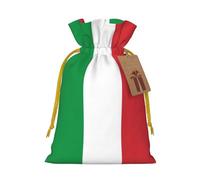 Longzehao italy flag Print Christmas Drawstring Gift Bags,Gift Wrapping Bag for Xmas Holiday Birthday Party