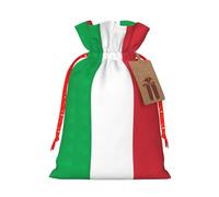 Longzehao italy flag Print Christmas Drawstring Gift Bags,Gift Wrapping Bag for Xmas Holiday Birthday Party
