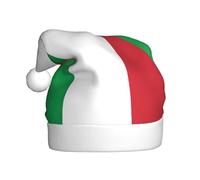 Longzehao italy flag Print Santa Hat for Adult Christmas Hat Unisex Velvet for Festive Party