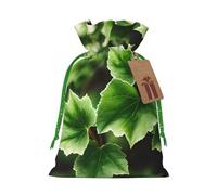 Longzehao Ivy Blossoms Tree Print Christmas Drawstring Gift Bags,Gift Wrapping Bag for Xmas Holiday Birthday Party