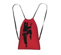 Longzehao karate men Print Drawstring Backpack,String Backpack Storage bag for Gym Traveling Sport Beach Swim