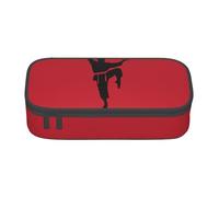 Longzehao karate men Print Pencil Case Large Capacity Storage Pouch Holder Office Organizer box Makeup Bag