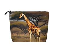 Longzehao Large Capacity Africa Giraffe Majestic Tree Print Fake Hemp, Makeup Bag, Travel Bag Pouch, Toiletry Bag with Zipper., Black, One Size, Black, One Size, Black, One size
