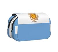 Longzehao Large Capacity Argentine flag Print Pen Case Organizer Makeup Office Pouch Multi-functional Storage Bag