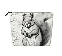 Longzehao Large Capacity Cartoon Squirrel Print Fake Bucket, Makeup Bag, Travel Bag, Toiletry Bag with Zipper, Black, One Size, Black, One Size, blackone, One Size