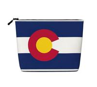 Longzehao Large Capacity Colorado state flag Print Fake Hemp,Makeup Bag,Travel Bag Pouch,Toiletry Bag with Zipper., Black, One Size, Black, One Size