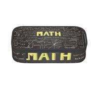 Longzehao Large capacity compartment school math Print pencil case Storage bag for office supplies, Black, One Size, Art Deco