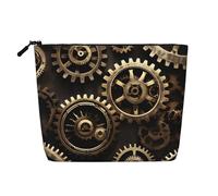 Longzehao Large Capacity Cool Steampunk Gears Print Fake Hemp,Makeup Bag,Travel Bag Pouch,Toiletry Bag with Zipper