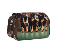 Longzehao Large Capacity Dachshund Weiner dog Print Pen Case Organizer Makeup Office Pouch Multi-functional Storage Bag