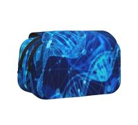 Longzehao Large Capacity DNA Chain Photo Print Pen Case Organizer Makeup Office Pouch Multi-functional Storage Bag