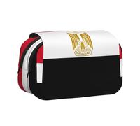 Longzehao Large Capacity Egyptian flag Print Pen Case Organizer Makeup Office Pouch Multi-functional Storage Bag