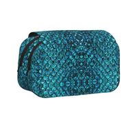 Longzehao Large Capacity Fish Scale. Print Pen Case Organizer Makeup Office Pouch Multi-functional Storage Bag