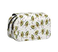 Longzehao Large Capacity Funny Cartoon Avocados Print Pen Case Organizer Makeup Office Pouch Multi-functional Storage Bag