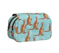 Longzehao Large Capacity Funny for Kangaroo Zoo Print Pen Case Organizer Makeup Office Pouch Multi-functional Storage Bag