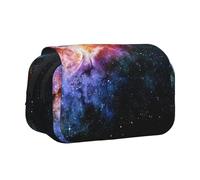 Longzehao Large Capacity Galaxy in The Universe Print Pen Case Organizer Makeup Office Pouch Multi-functional Storage Bag
