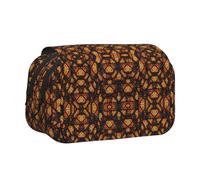 Longzehao Large Capacity Heaps of Orange Monarch Butterflies Print Pen Case Organizer Makeup Office Pouch Multi-functional Storage Bag