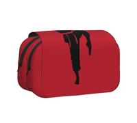 Longzehao Large Capacity karate men Print Pen Case Organizer Makeup Office Pouch Multi-functional Storage Bag
